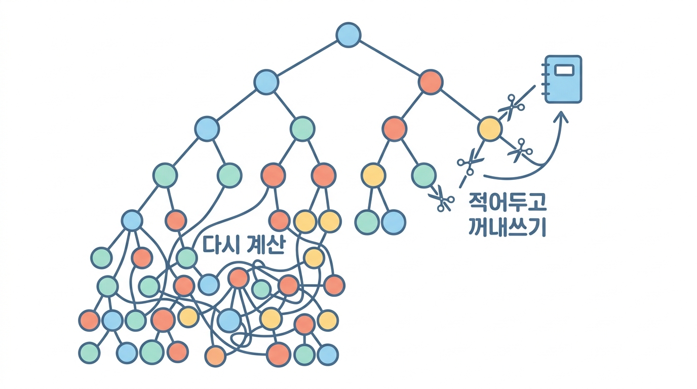 동적 계획법 — 한 번 계산한 건 다시 계산하지 않는다