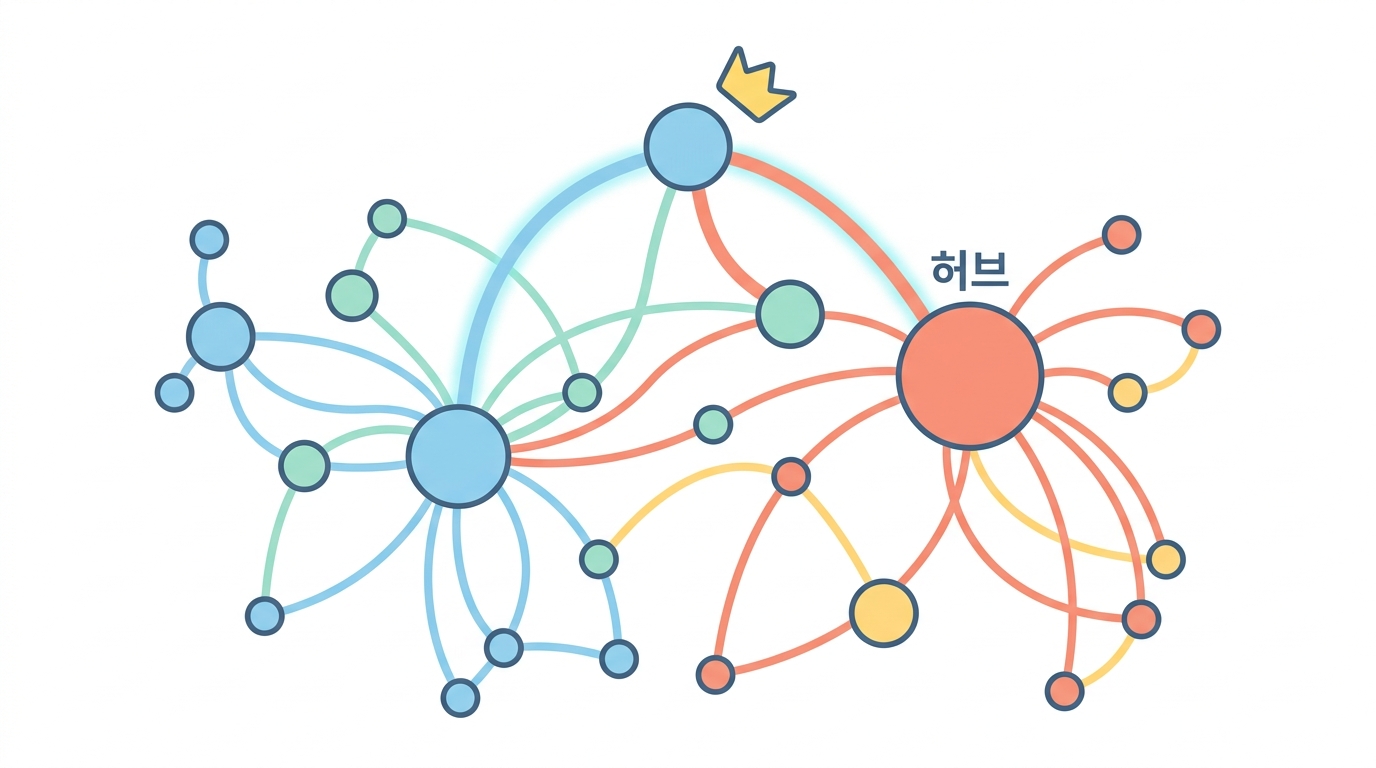 허브와 차수 — 그물을 읽는 법