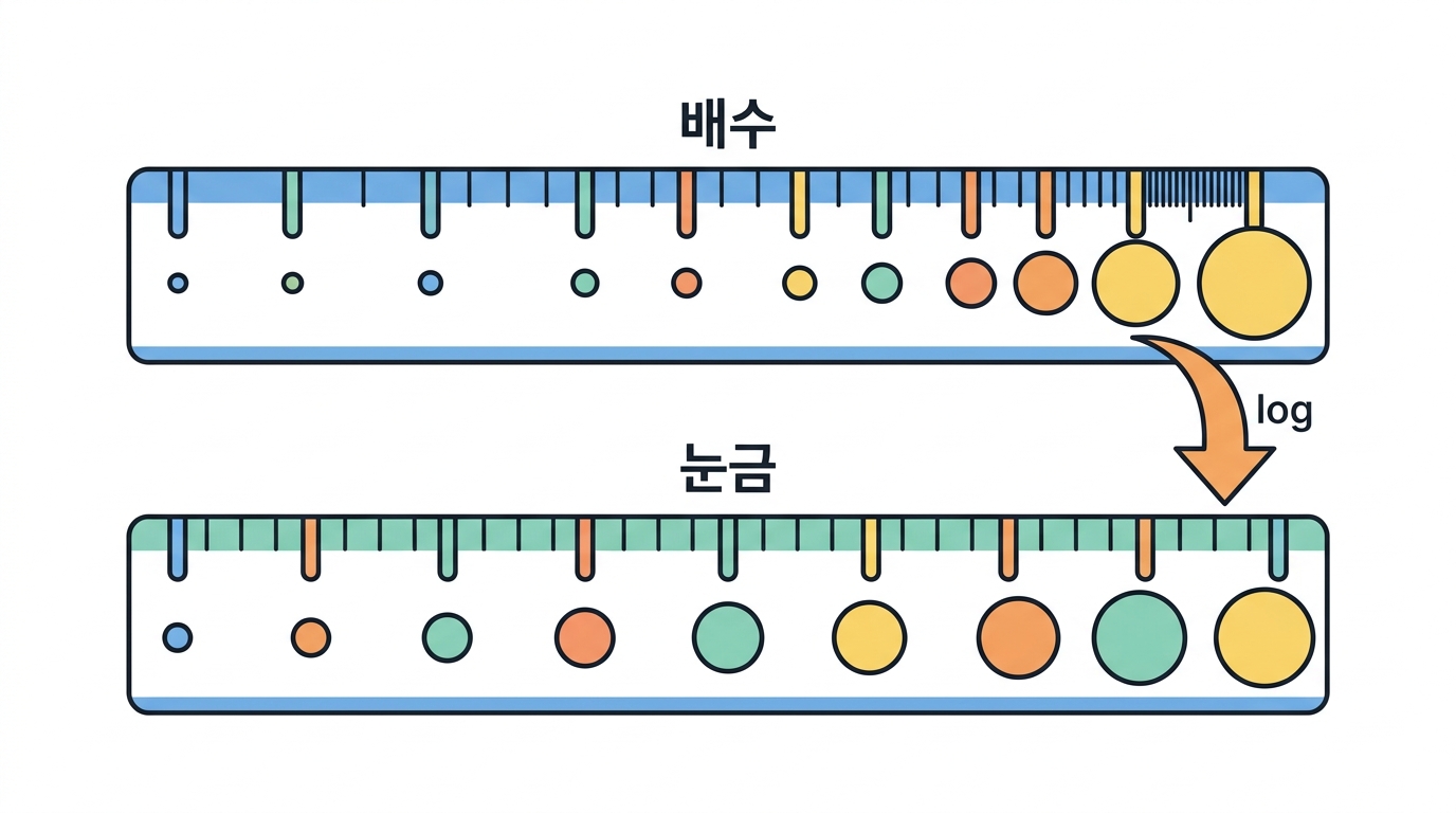 정규화 ② — 왜 log2 를 씌우나