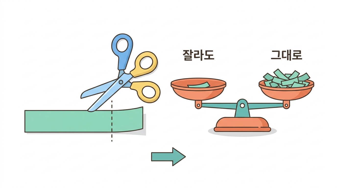 자를 것인가 말 것인가 — 직접 잘라 보고 정한다