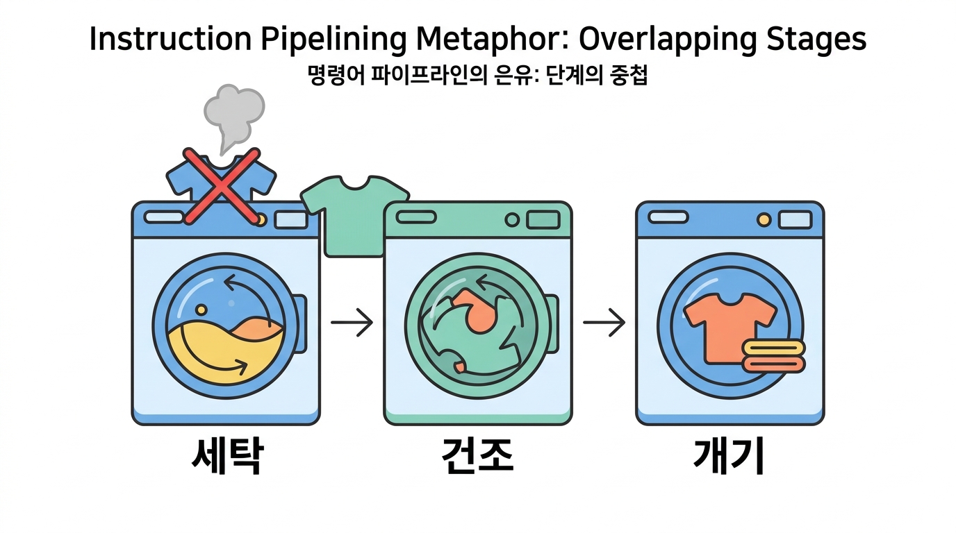 파이프라인 — 세탁기와 건조기를 동시에