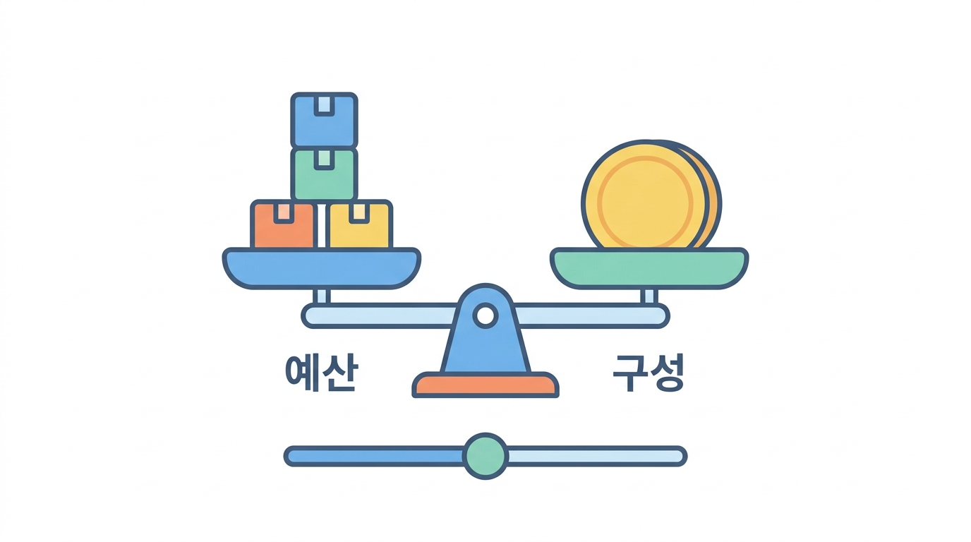 【실습】 예산을 넣으면 구성이 따라 나온다