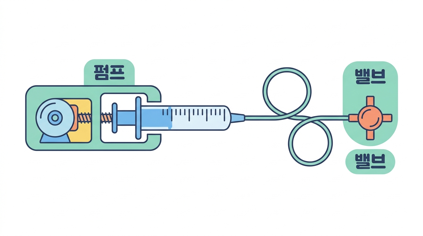 액체 — 펌프 일곱과 밸브 여섯이 6만원