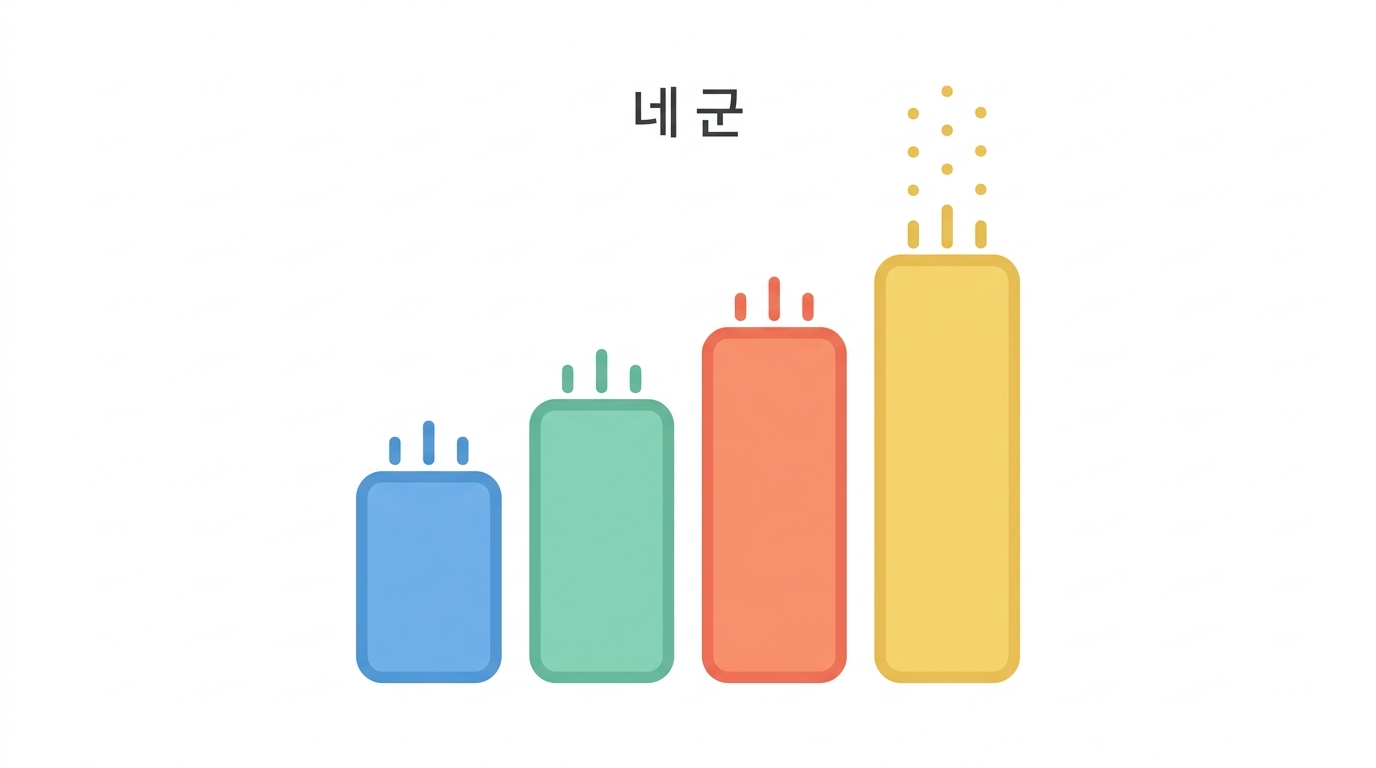 네 군의 CD8 비율 — 논문 Fig. 4F 를 다시 만든다