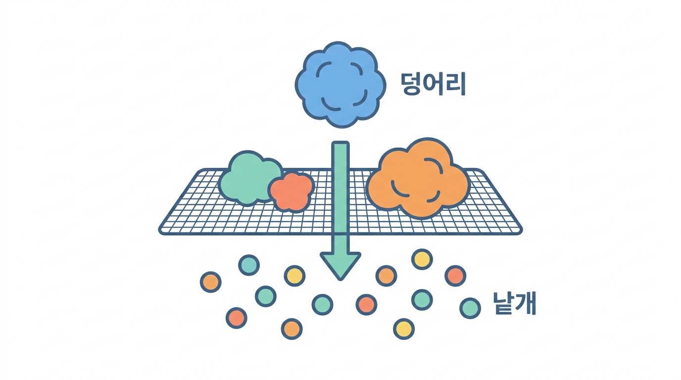 조직을 세포로 흩기 — 70 µm 체를 지나야 한다