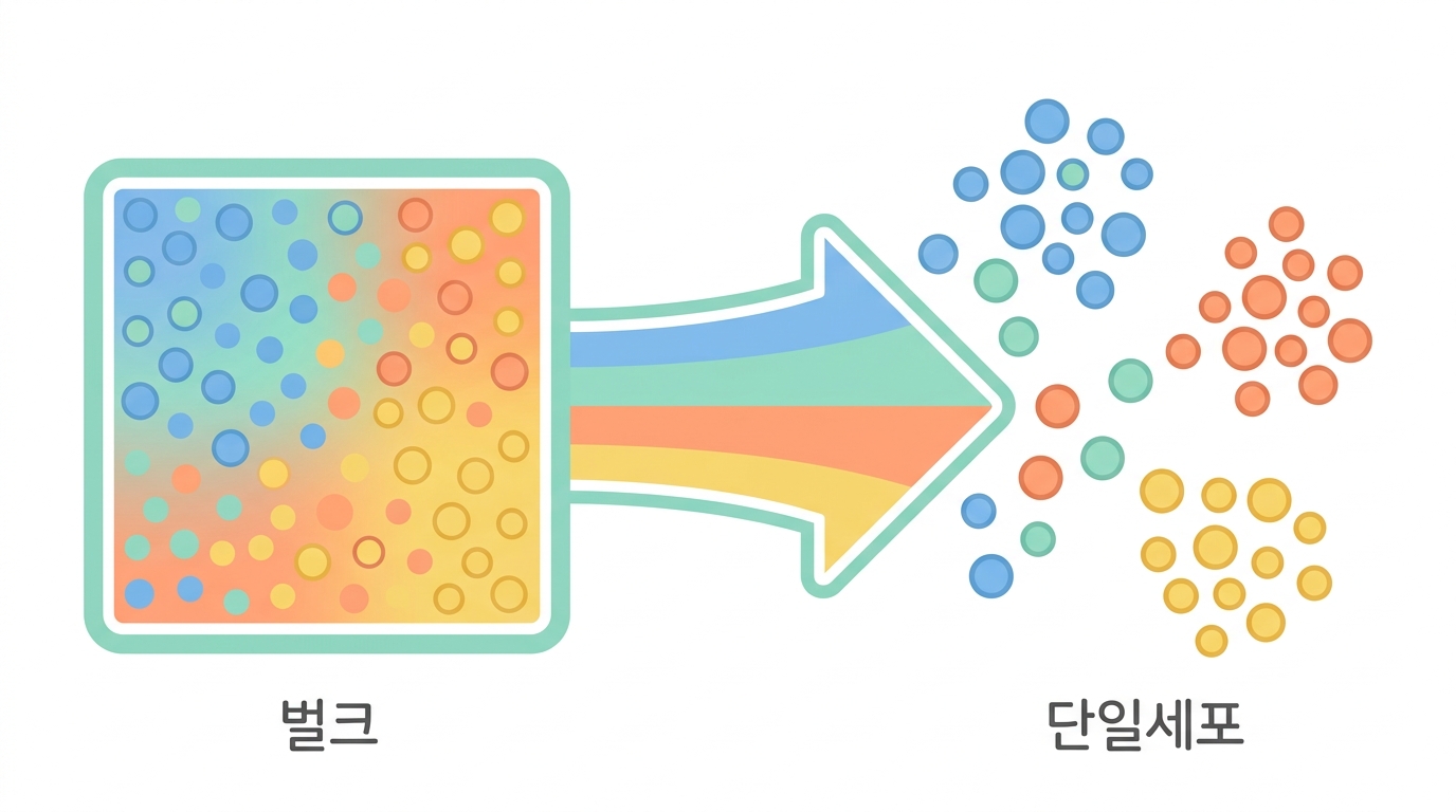 【실습】 단일세포로 같은 질문을 다시 묻는다
