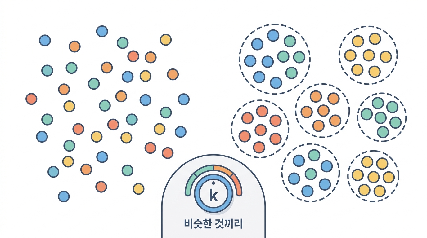 비슷한 세포끼리 묶는다 — k 는 몇으로 할까