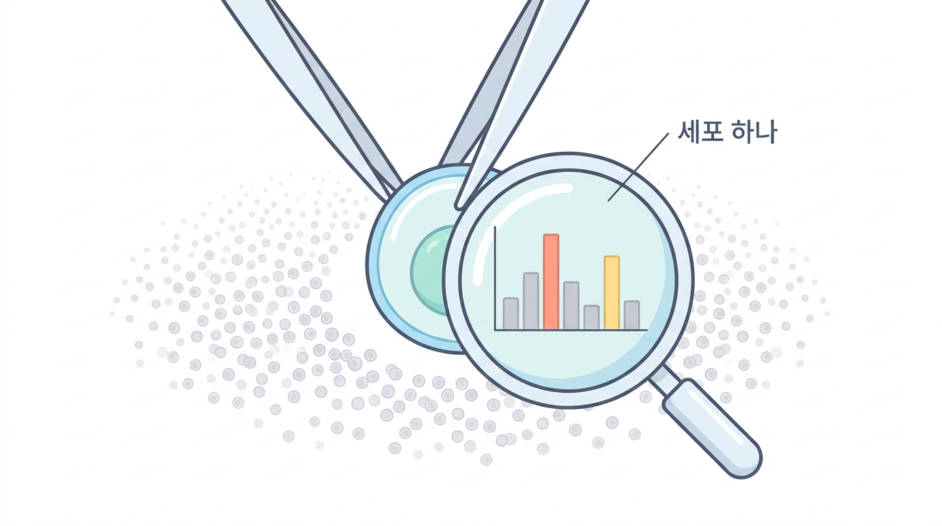 세포 한 개를 꺼내 본다 — 숫자에 처음으로 뜻이 생기는 순간