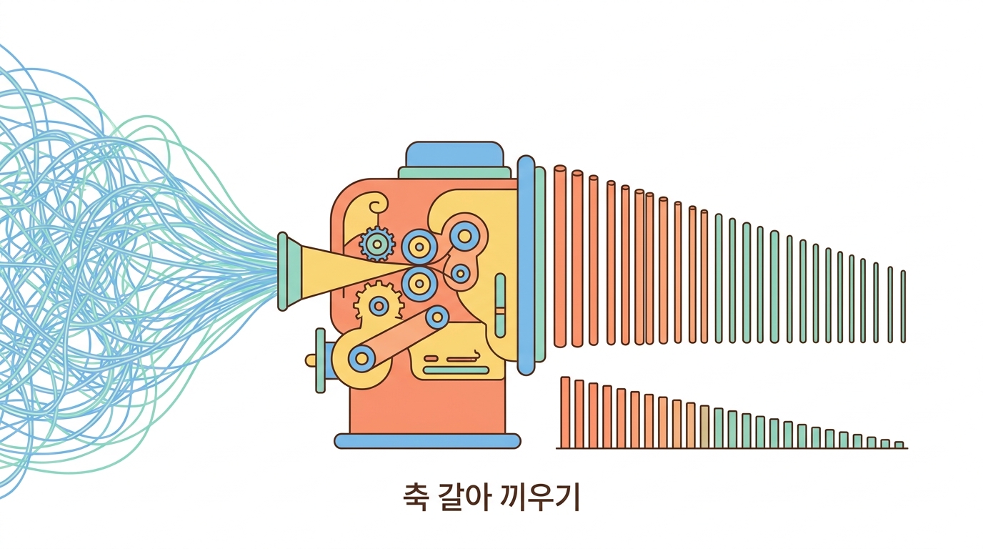 축을 갈아 끼운다 — 2,000차원을 30차원으로