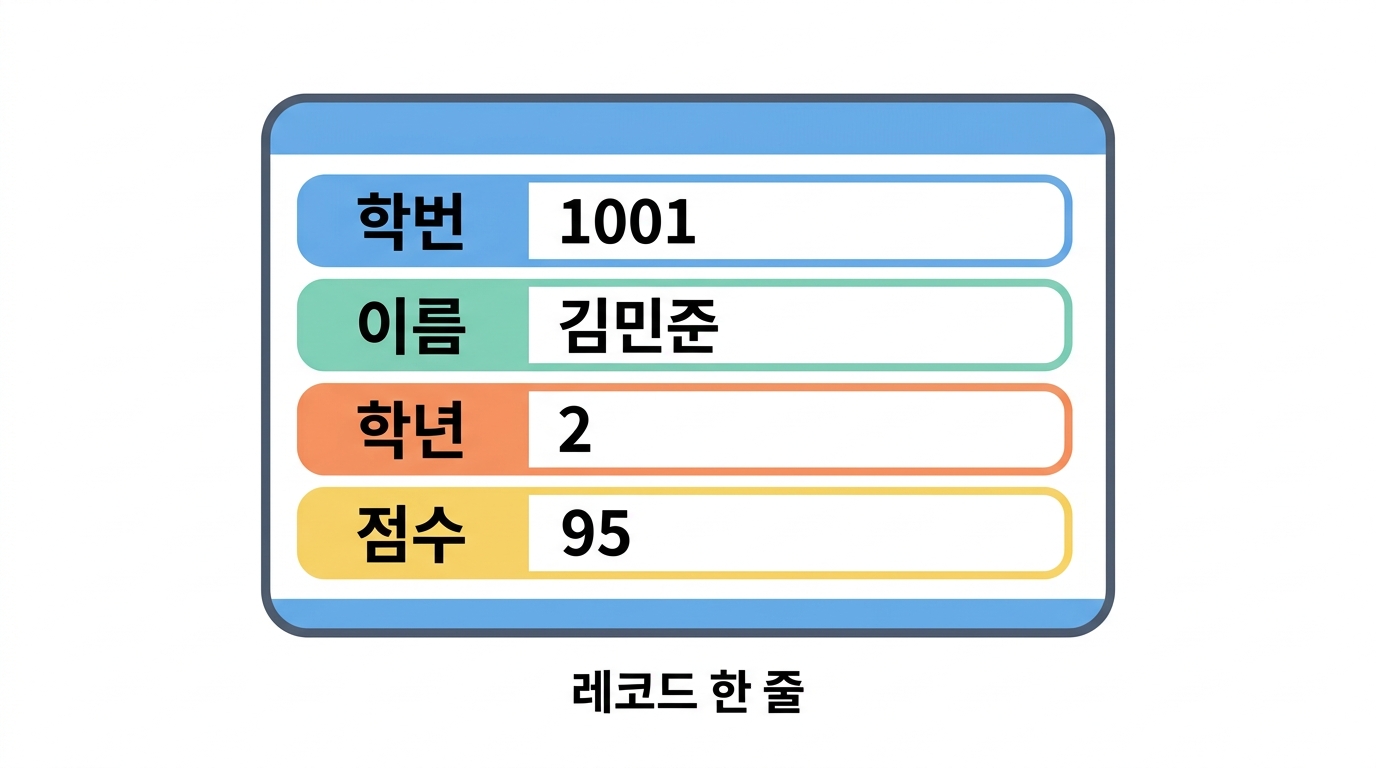 레코드 — 한 사람의 학생증 한 장