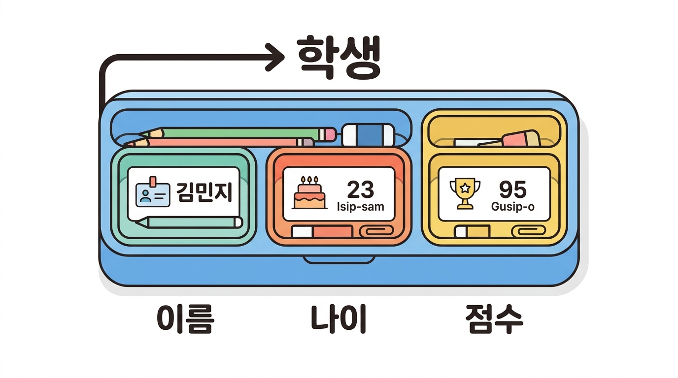 구조화된 변수 — 칸막이가 있는 하나의 상자