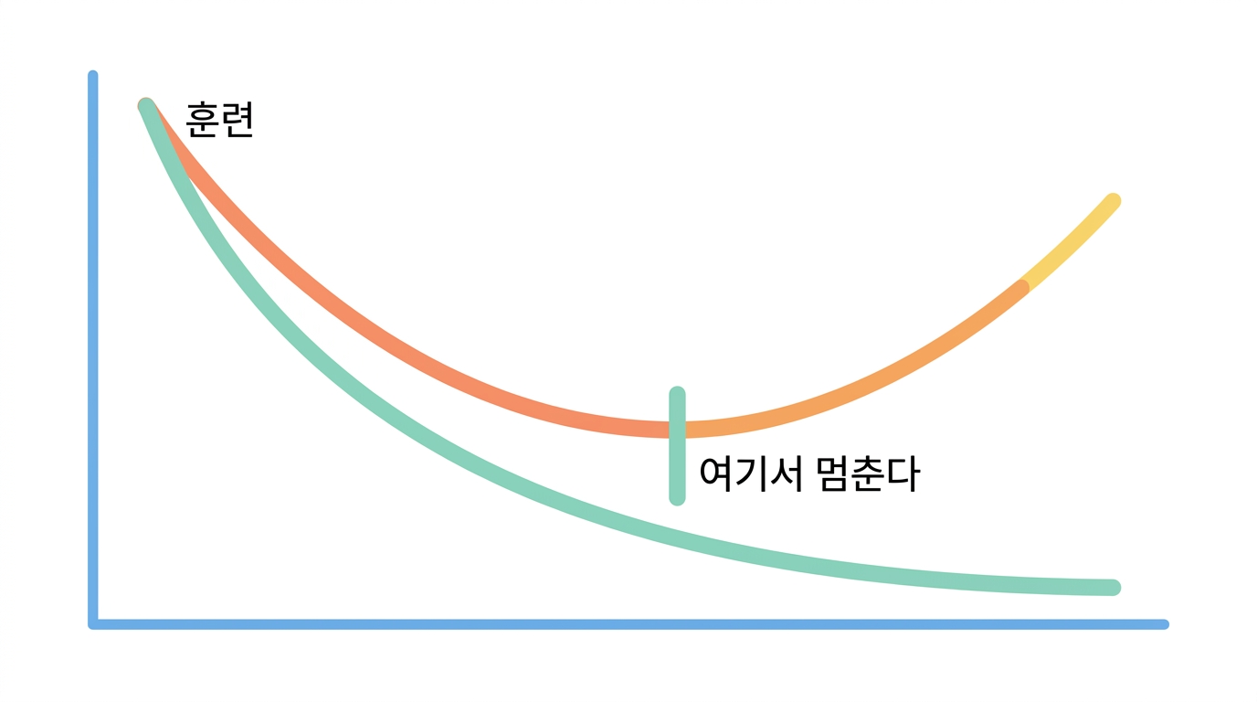 외우지 못하게 막기 — 조기종료 · 드롭아웃 · 감쇠