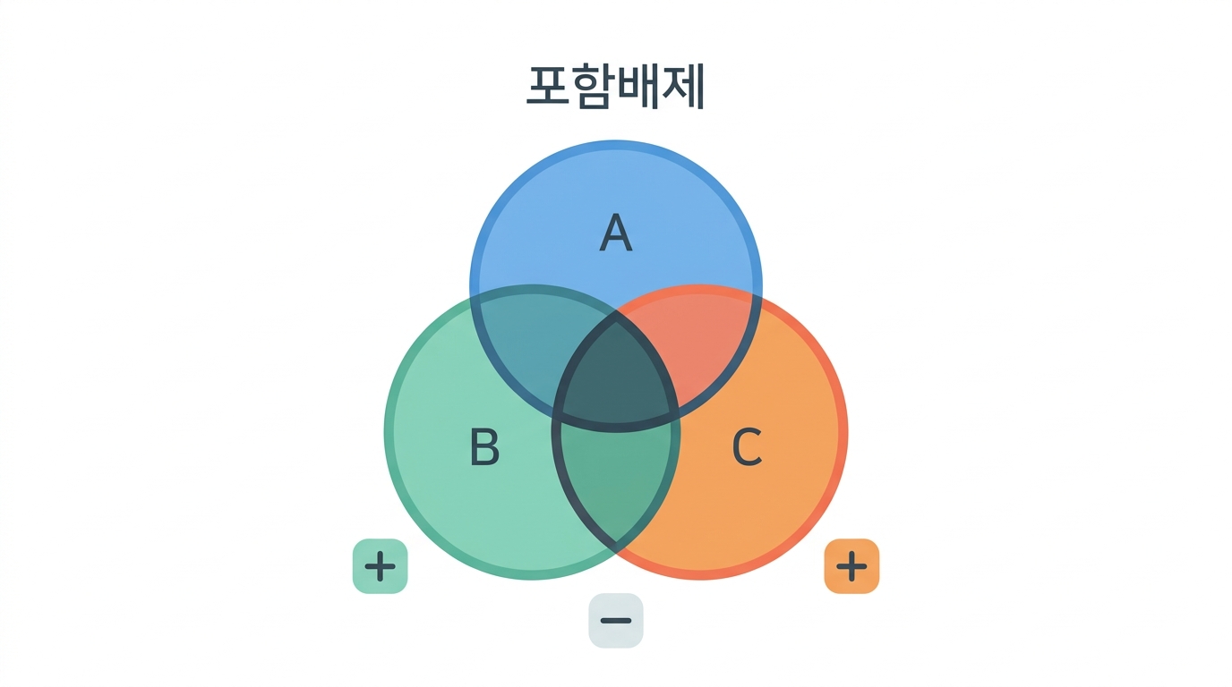 포함배제 — 두 번 센 것을 도로 빼기