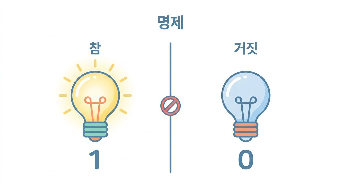 명제 — 참인지 거짓인지 딱 정해지는 문장