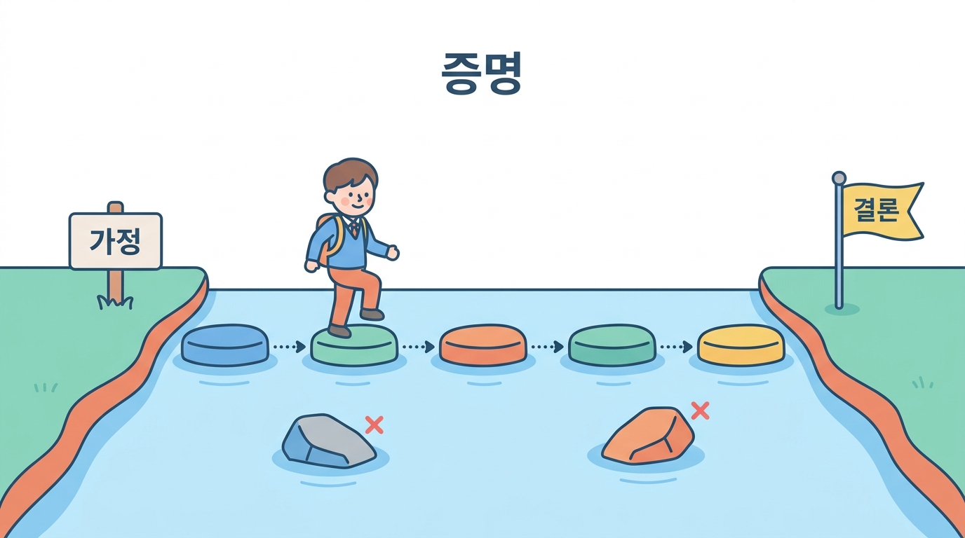 증명 — 우겨서 이기는 게 아니라 길을 놓는 일