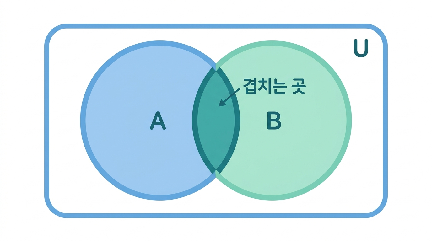 집합 연산 — 겹치는 부분, 합친 부분, 빼는 부분