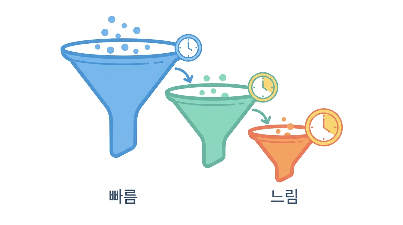 HTVS → SP → XP — 깔때기를 세 번 좁힌다