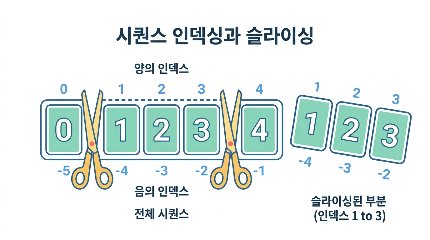 인덱스와 슬라이스 — 몇 번째 칸을 집을까