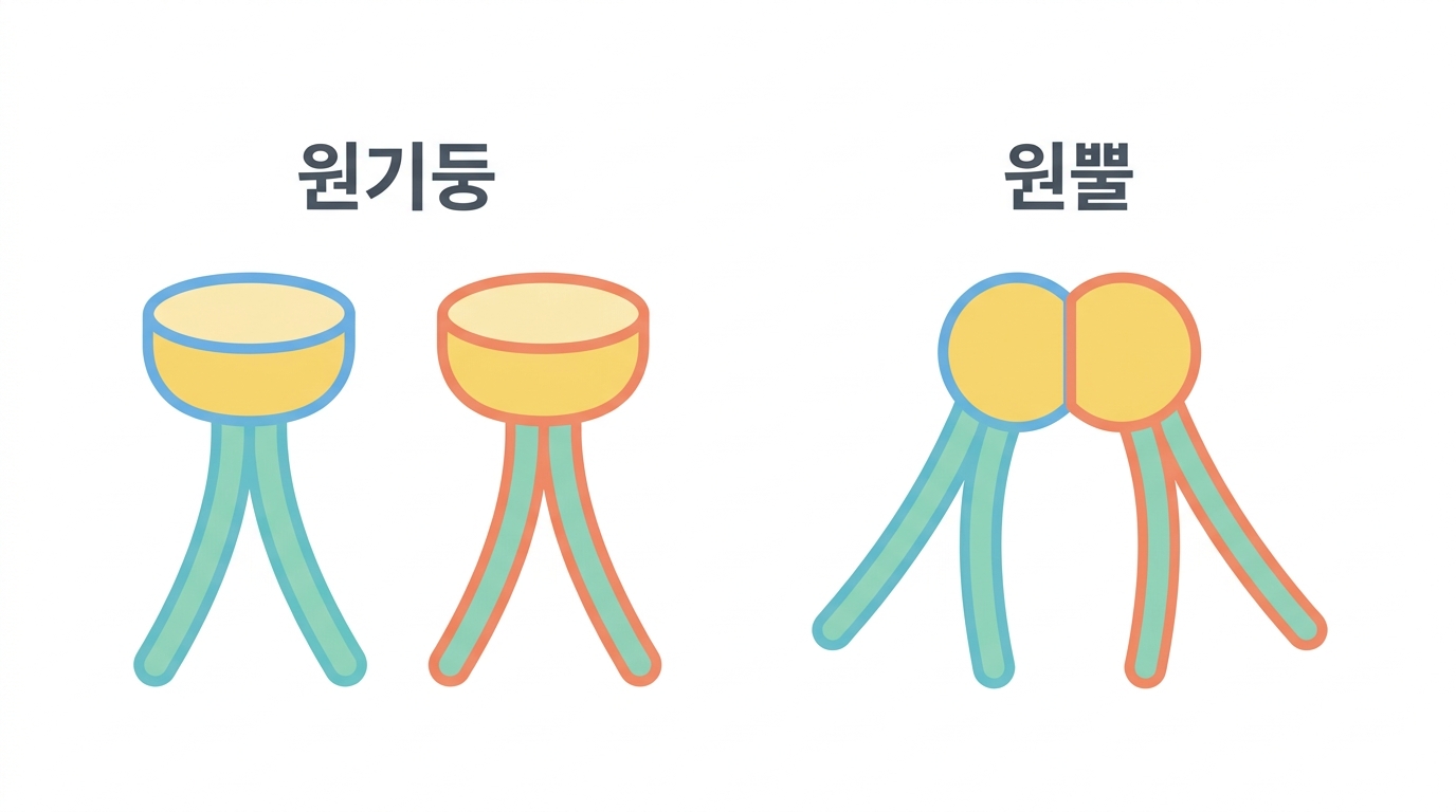 이온쌍과 원뿔 — 막은 전하가 아니라 모양으로 터진다