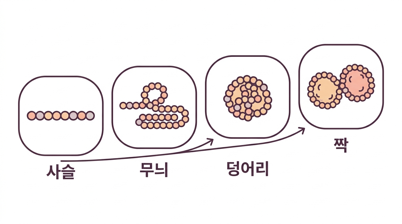 사슬에서 모양으로 — 네 층으로 나눠 보는 이유