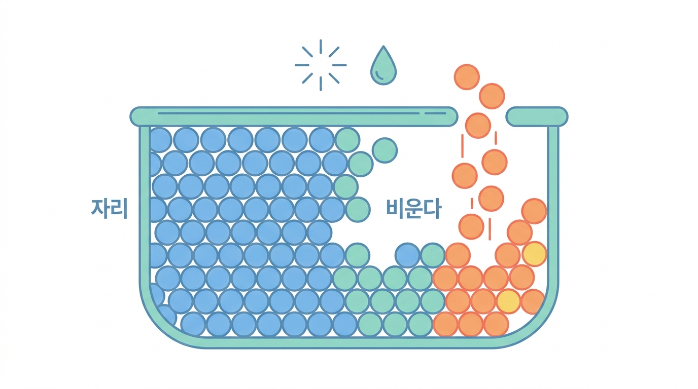 자리를 비운다 — 조사량과 부술판