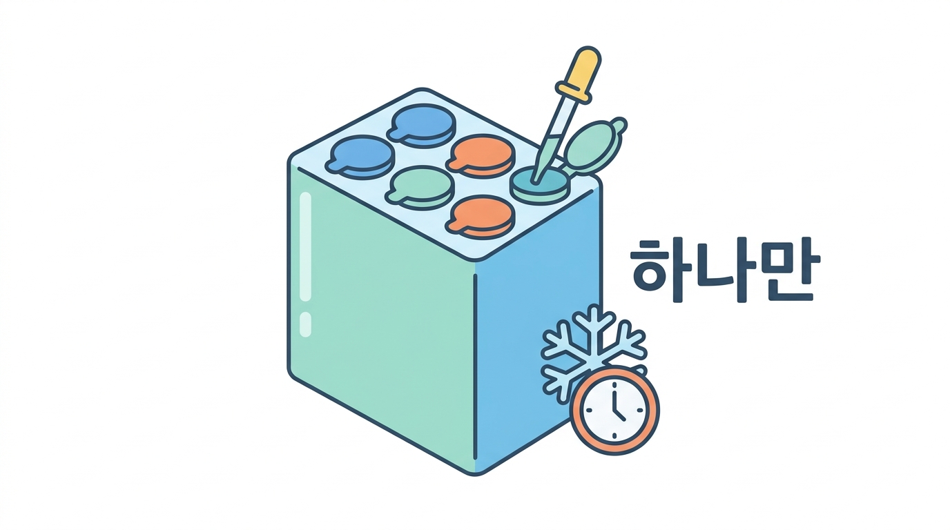 카트리지 — 냉동고에서 꺼내 여섯 시간