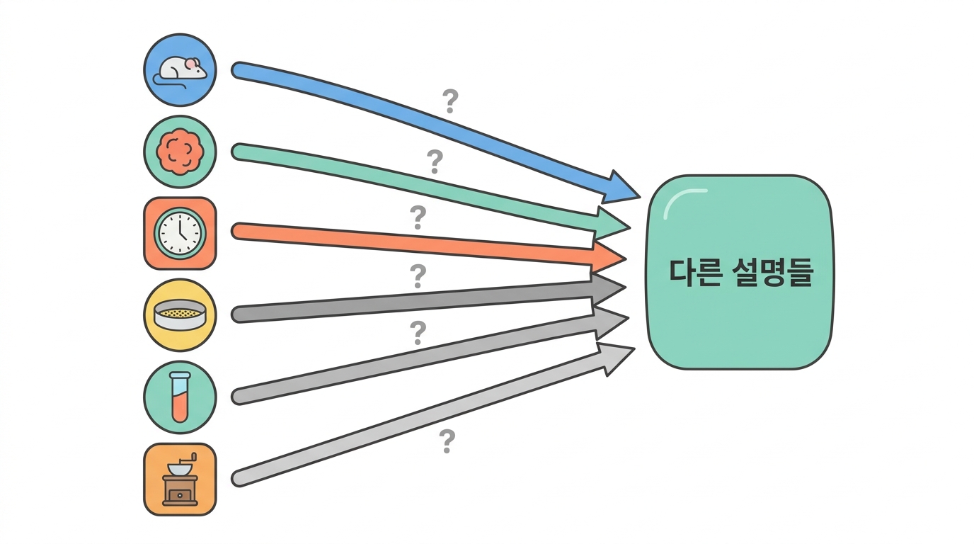 다른 설명들 — 처리 말고 무엇이 이 차이를 만들 수 있나