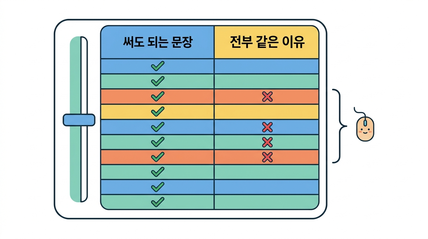 판정 — 이 자료로 무엇을 말해도 되나