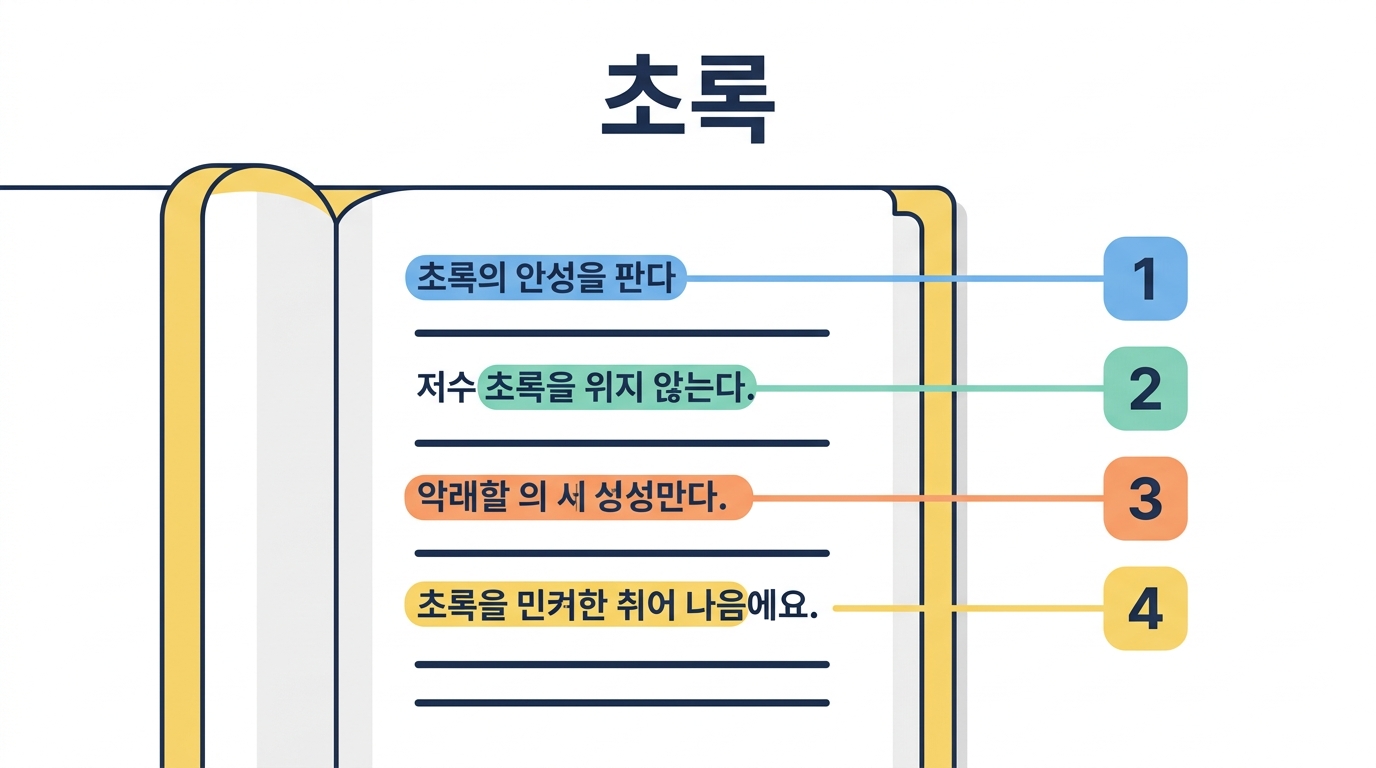【실습】 논문 초록을 한 줄씩 풀어 본다