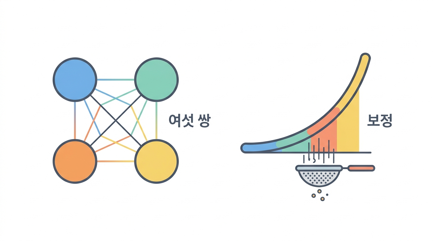 네 군을 견줄 때 — ANOVA 와 본페로니