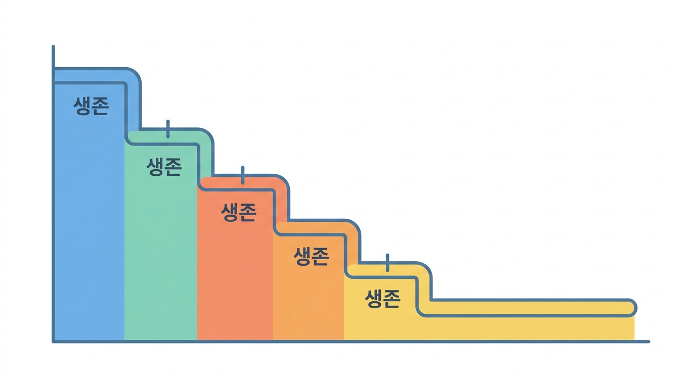 카플란-마이어 — 계단이 내려가지 않는 자리
