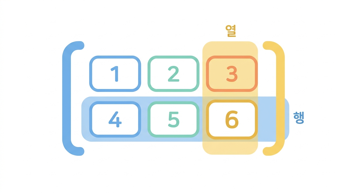 행렬 — 숫자를 줄 세워 담는 상자