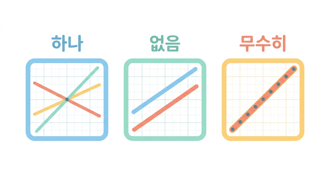 연립일차방정식 — 같은 문제를 보는 세 가지 시선