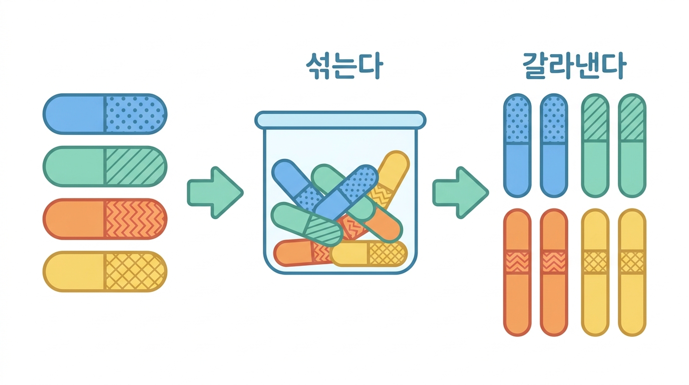 인덱스 — 여러 시료를 한 레인에 섞어 넣기