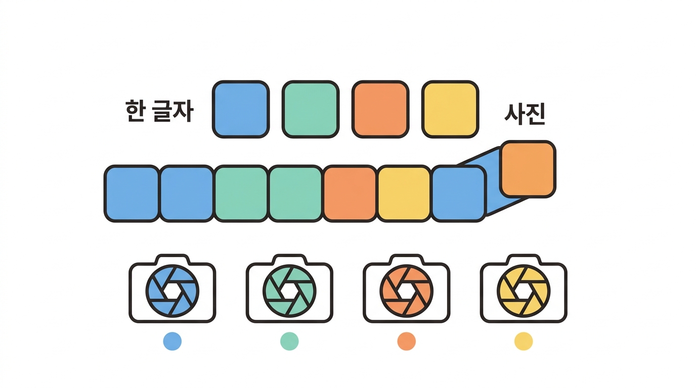 SBS — 한 글자씩 붙이며 사진을 찍는다