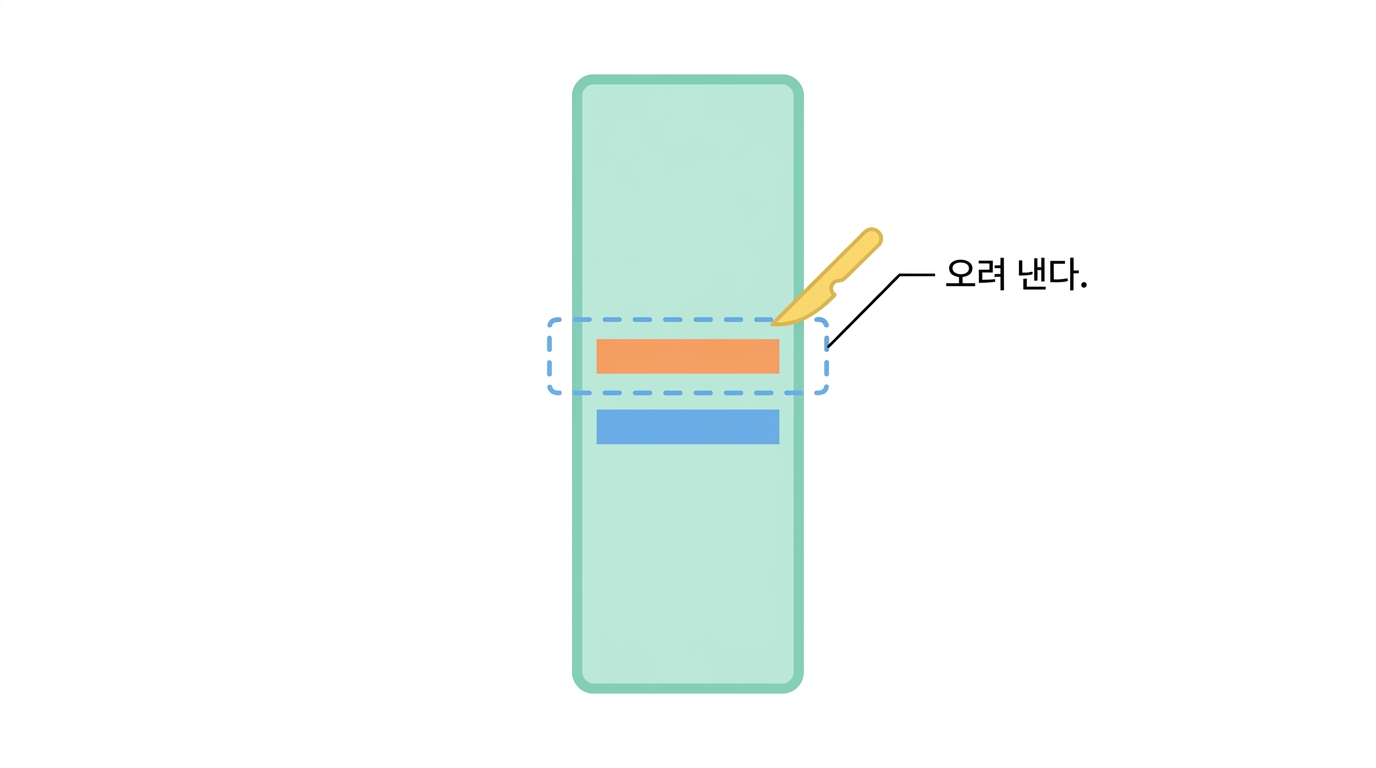 PAGE 크기선별 — 어댑터 이합체를 잘라 버린다