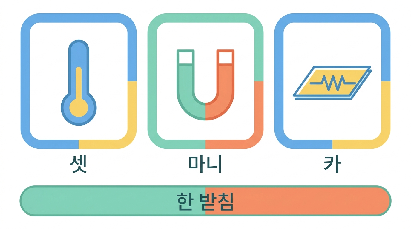 모듈 셋 — 그런데 받침은 하나다