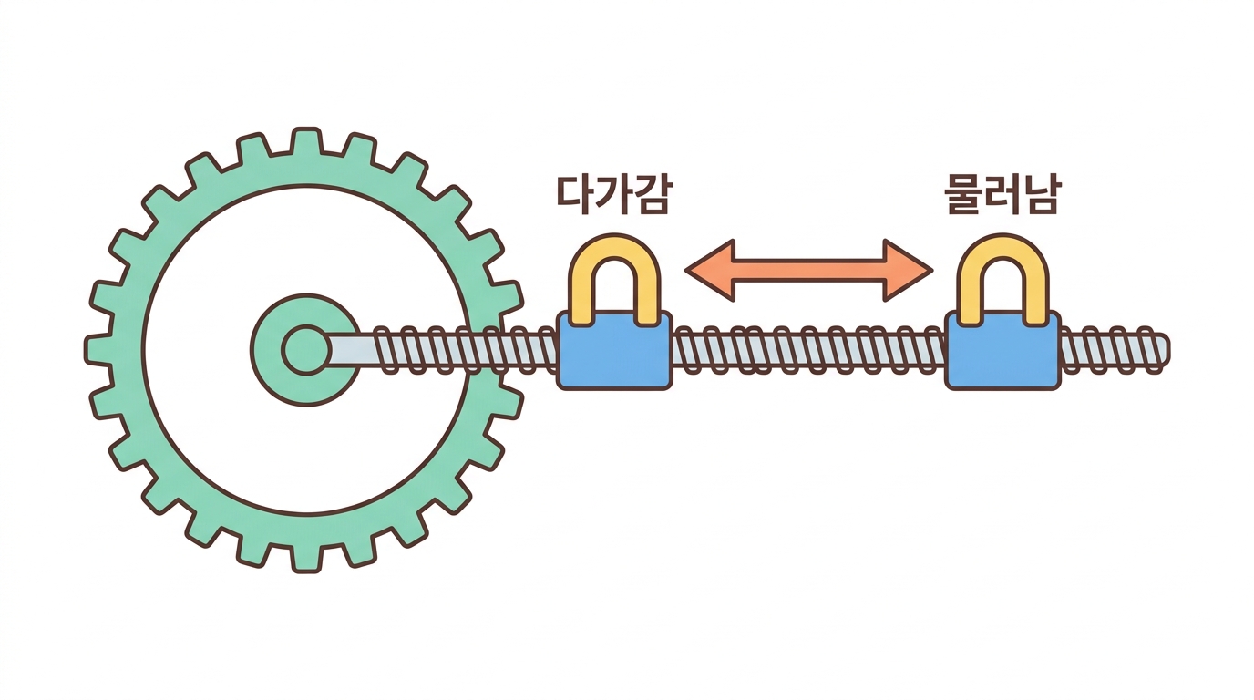 스테퍼모터 — 움직이는 축은 하나뿐이다
