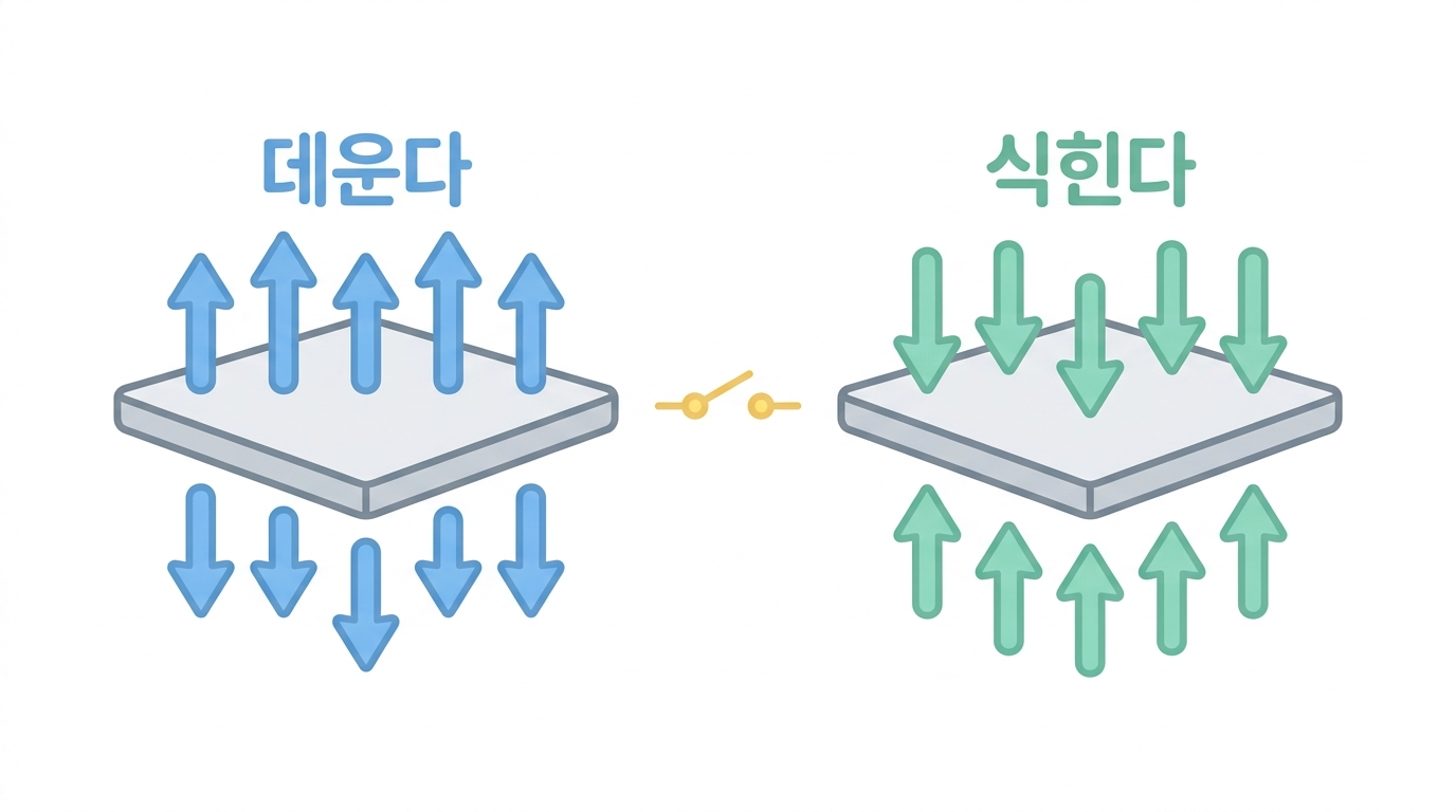 펠티에 — 전류를 뒤집으면 식는다