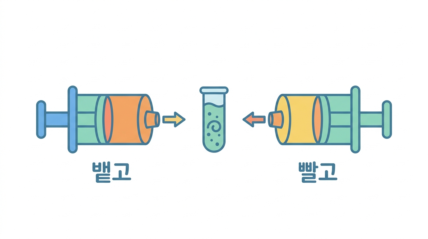플런저 펌프 — 흔들지 않고 섞는다