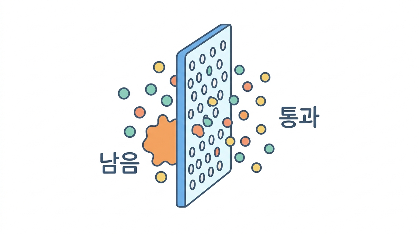 구멍 30 nm — 크기로 가르는 체