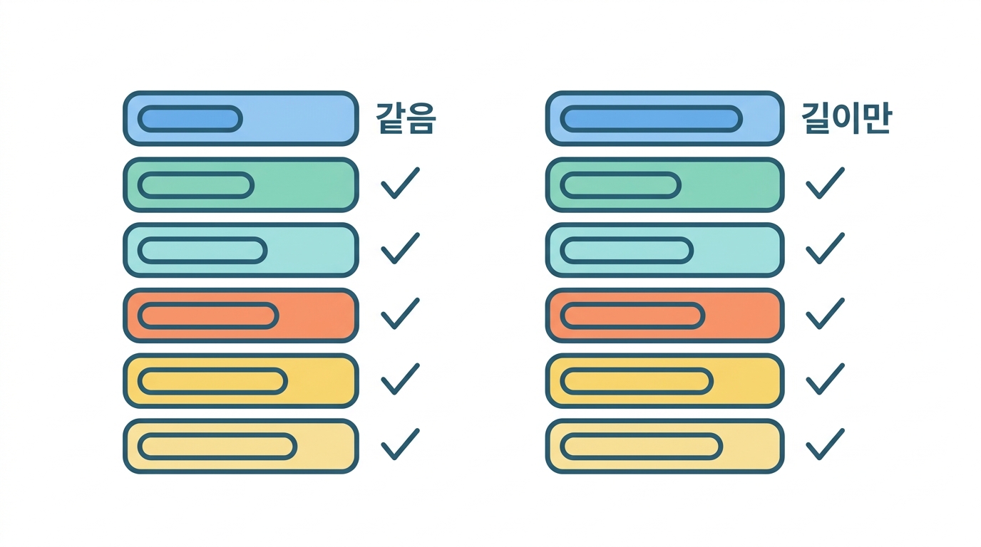 같은 절차 다른 길이 — class II 쪽 창구