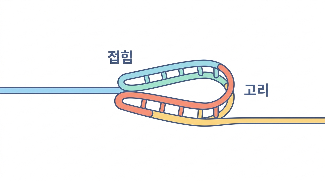 머리핀과 고리 — mRNA 가 스스로 접혀 길을 막는다