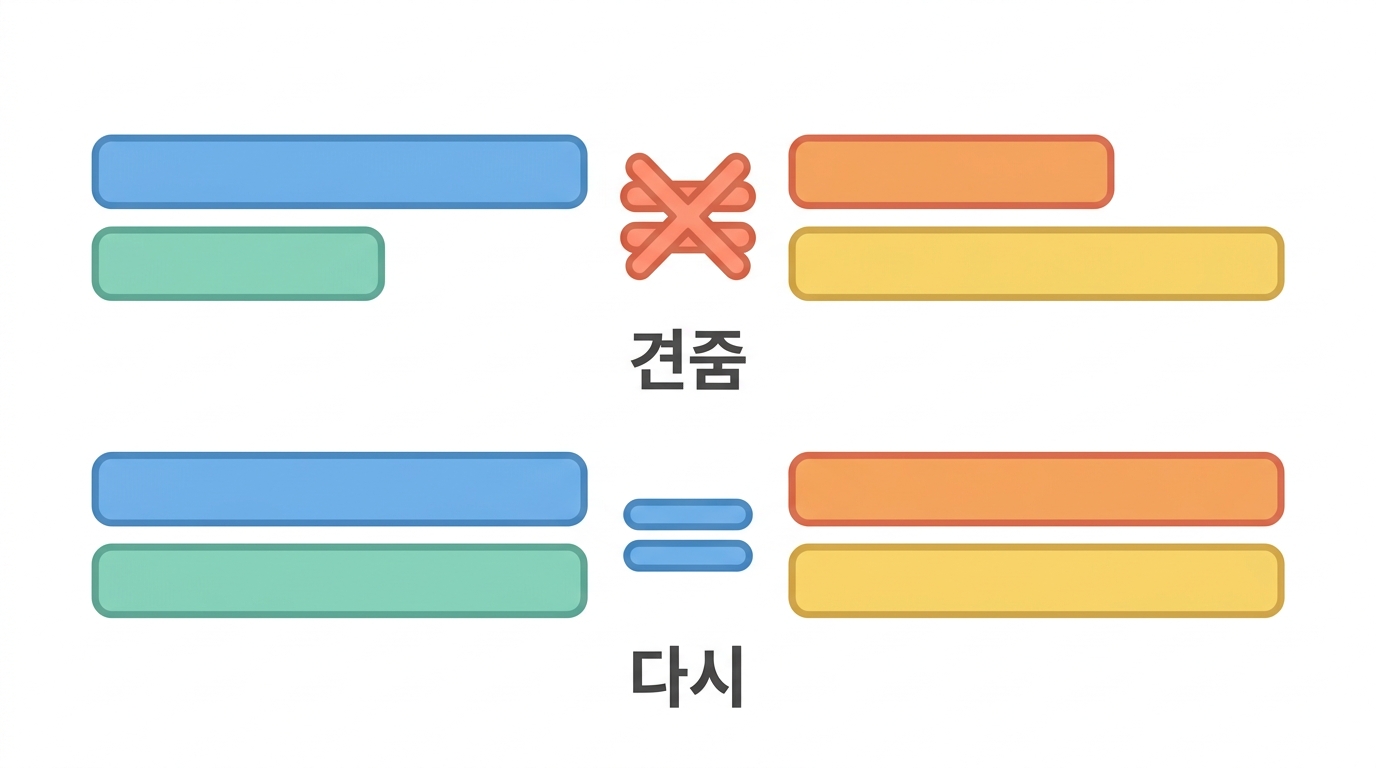 두 함정 — 길이를 무시한 견줌과, 예측을 결과로 읽기