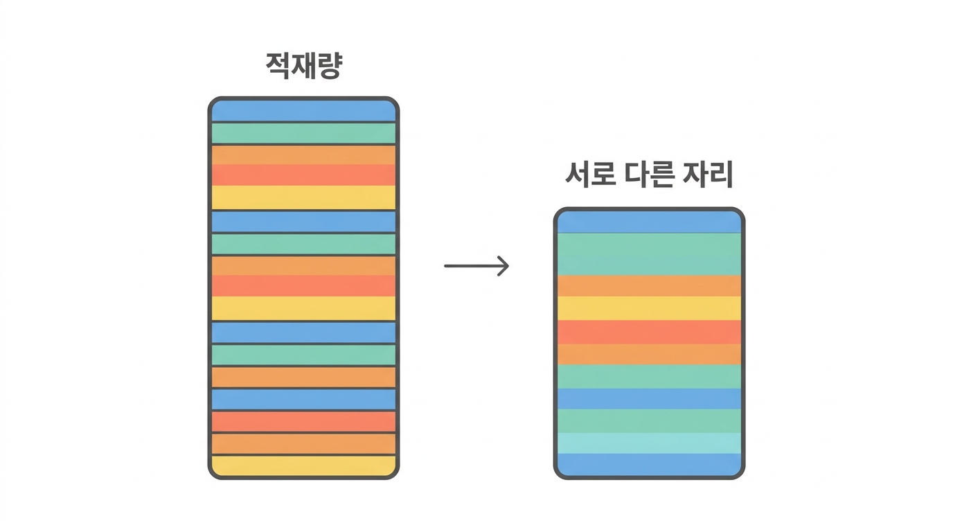 적재량 257잔기 가운데 79잔기가 중복이다