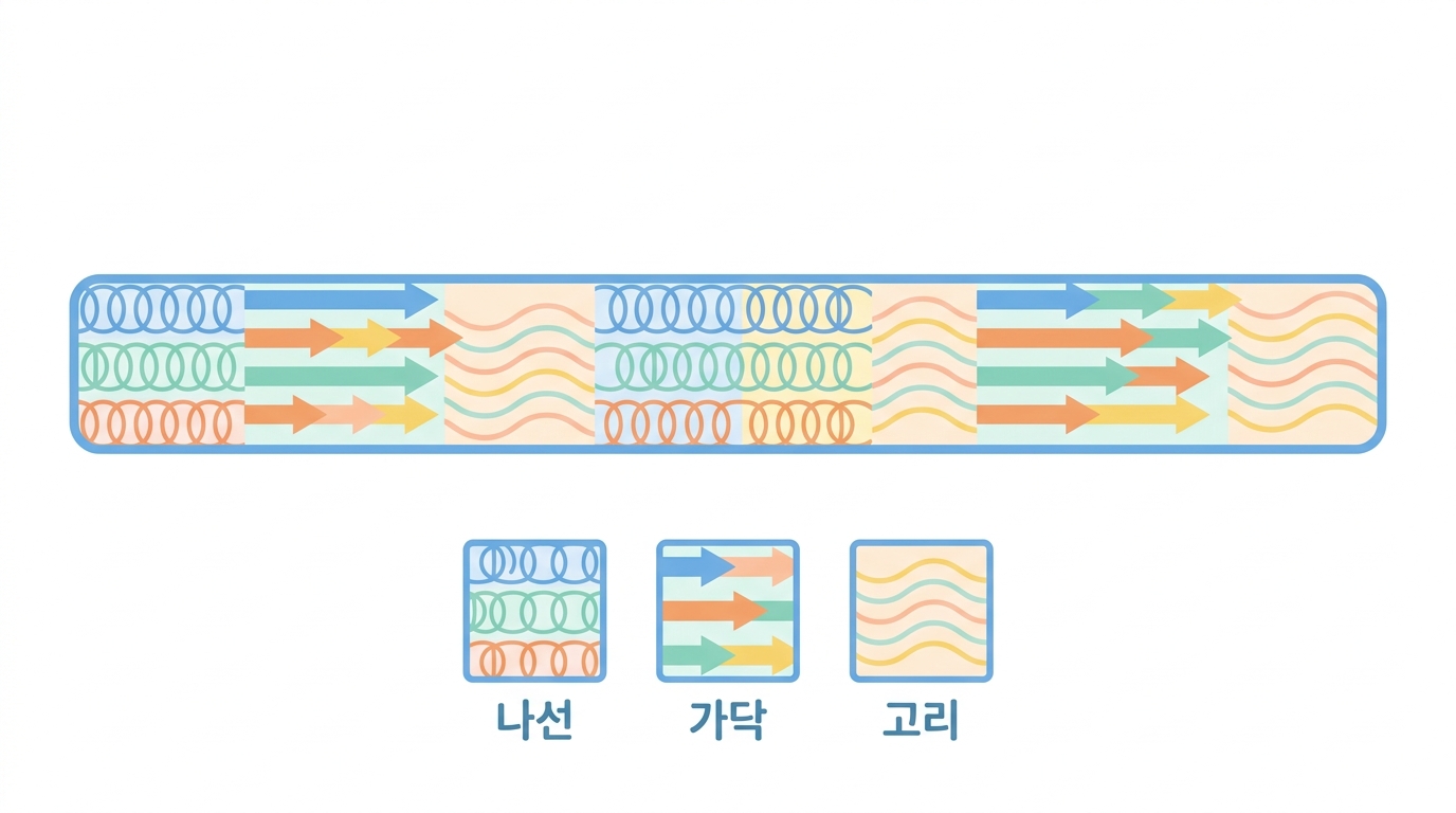 2차 구조 — 나선 31 · 가닥 25.5 · 고리 43.4