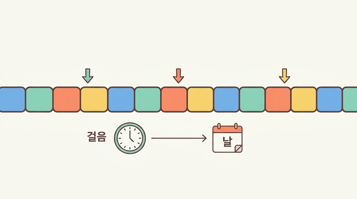 1000걸음이 350일인 까닭 — 모의실험의 시계