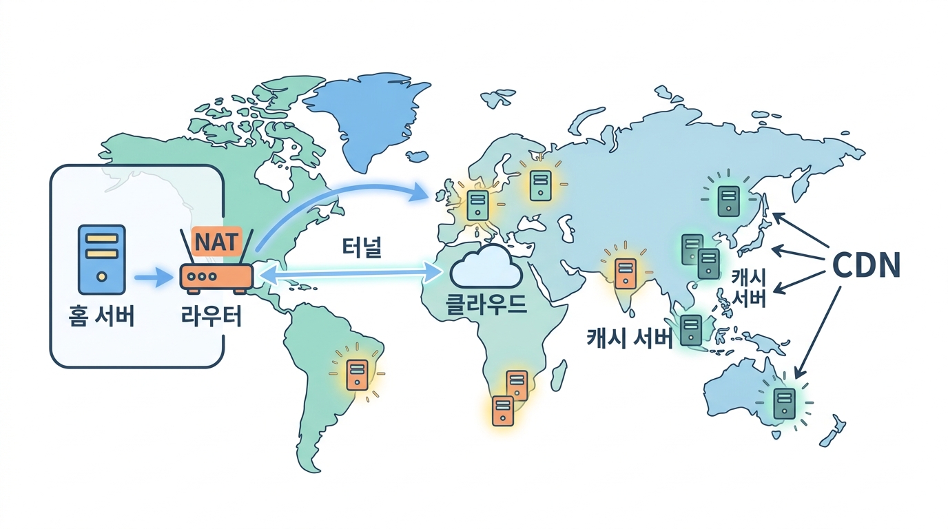 세상에 내보내기 — NAT · CDN · 터널