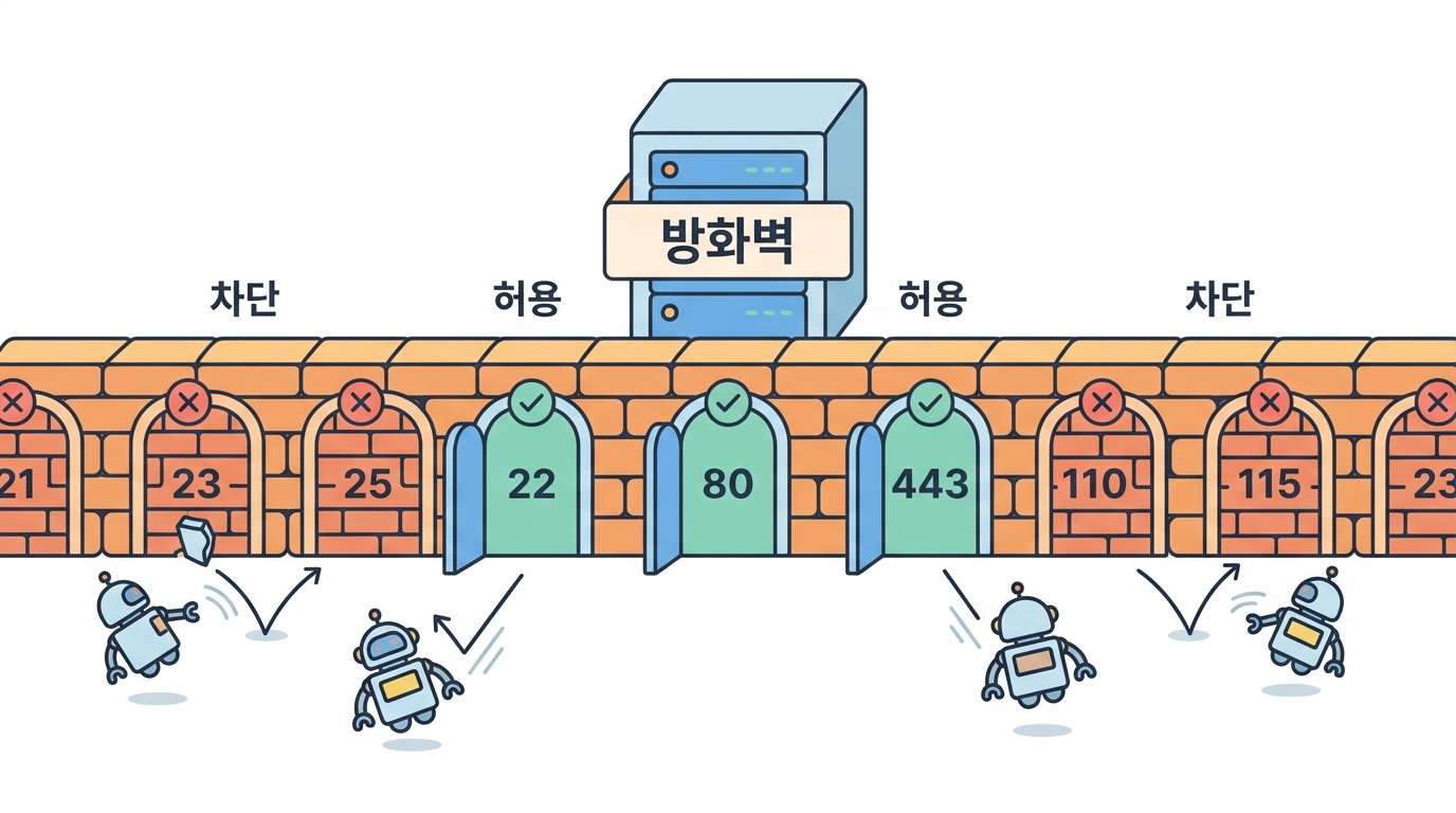 방화벽 — 열 문만 열어 두기
