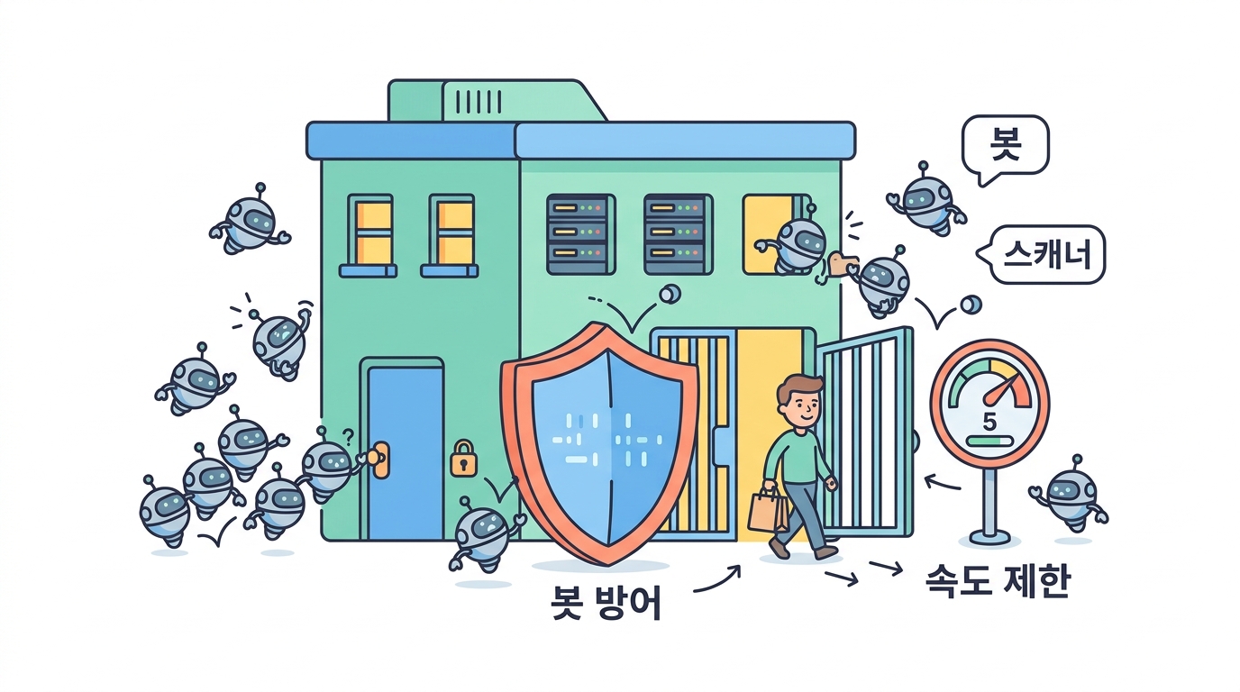 보안 — 스캐너·봇·DDoS 막기